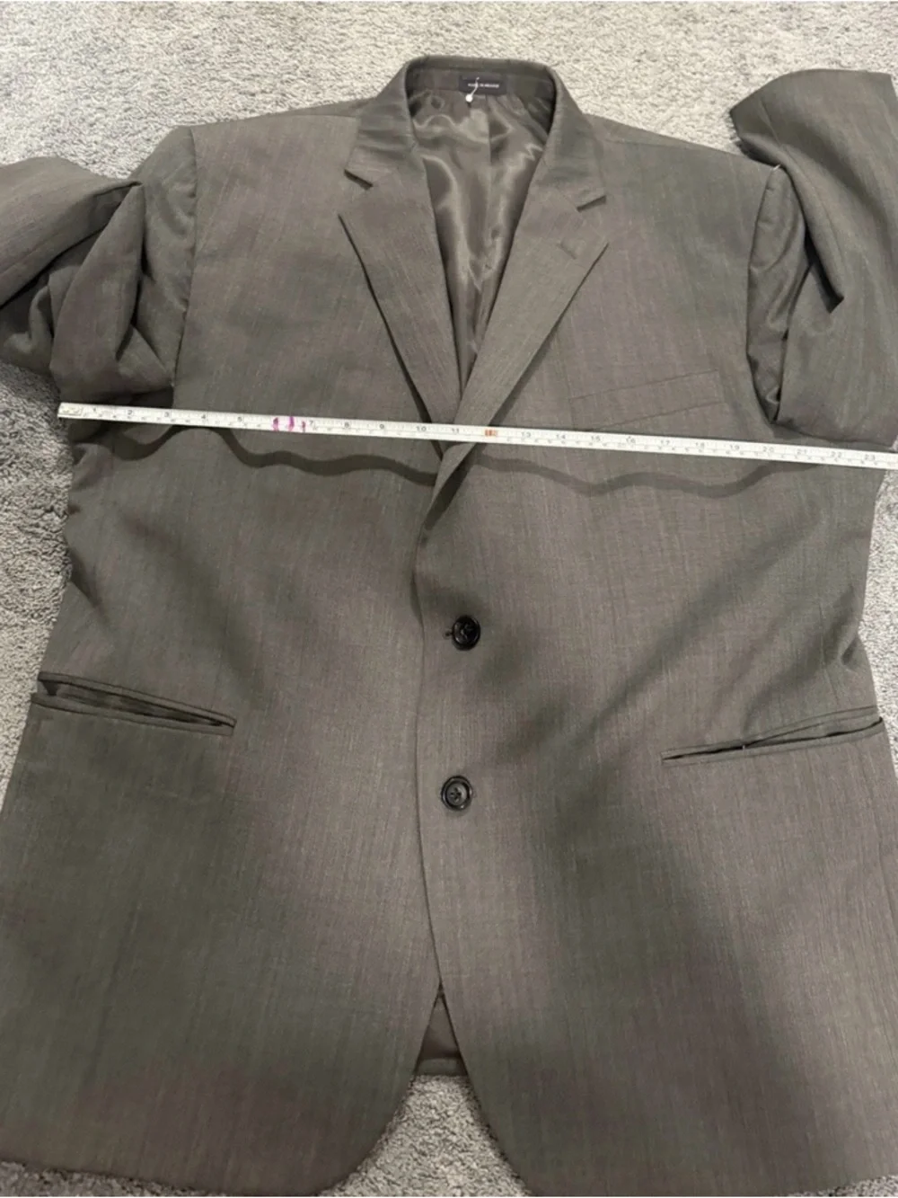 STAFFORD 2 Piece Super 100’s Wool Jacket and Vest Charcoal Striped Size 48S